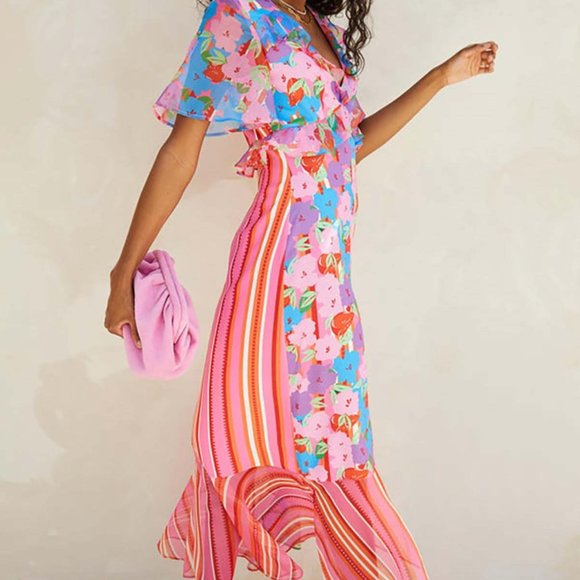 Never Fully Dressed Dresses & Skirts - Never Fully Dressed: Saskia Ruffle Midi Dress | size 10